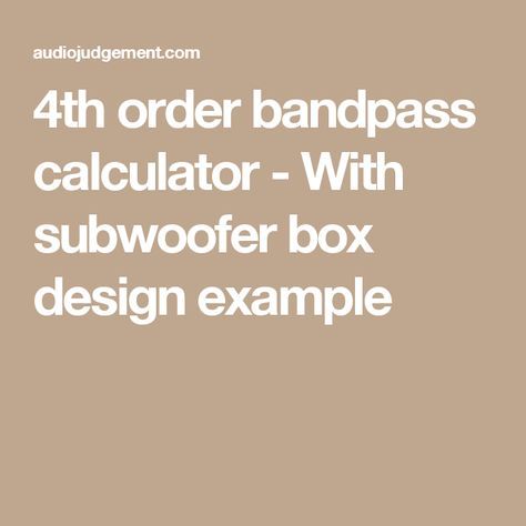 subwoofer box calculator software